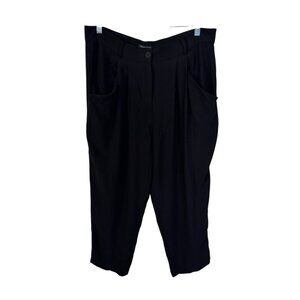 Eileen Fisher silk‎ georgette crepe carrot pant tapered ankle size M minimalist